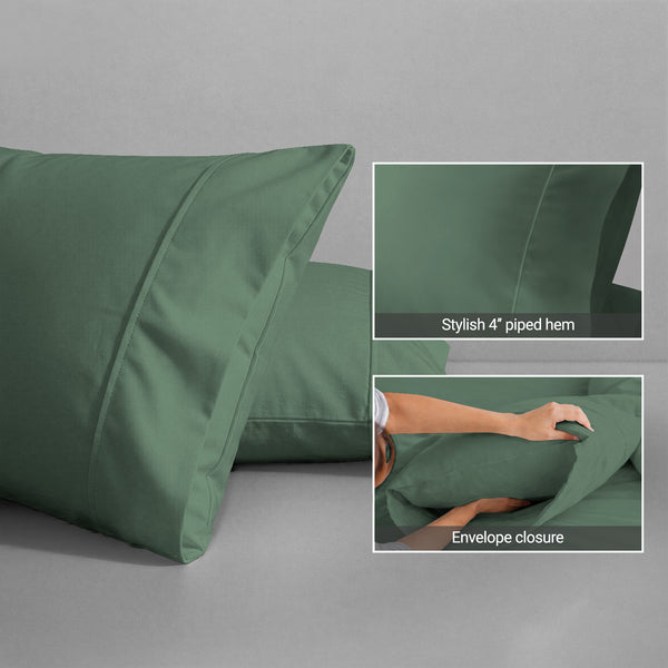 Premium 400 Thread Count 100% Cotton Pillow Envelope Cases (2 PC)