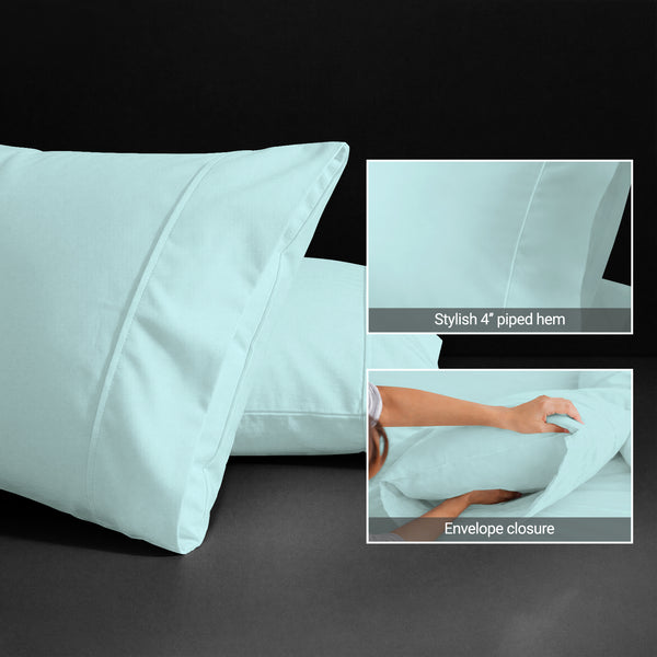 Premium 400 Thread Count 100% Cotton Pillow Envelope Cases (2 PC)
