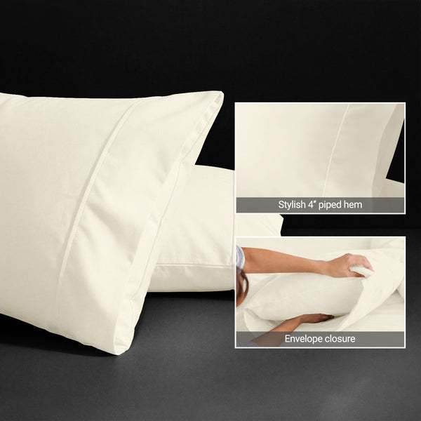 Premium 400 Thread Count 100% Cotton Pillow Envelope Cases