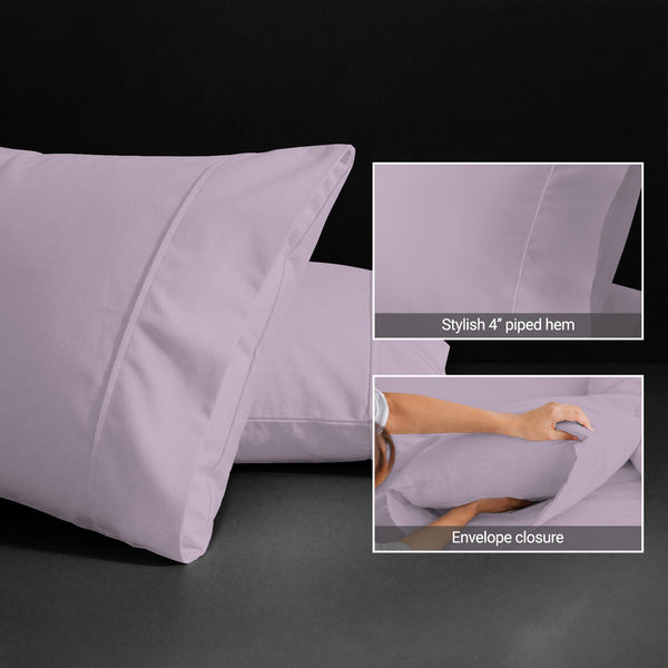 Premium 400 Thread Count 100% Cotton Pillow Envelope Cases (2 PC)