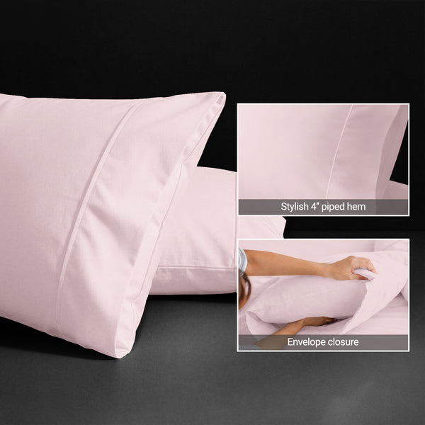 Deluxe 600 Thread Count 100% Cotton Pillow Envelope Cases