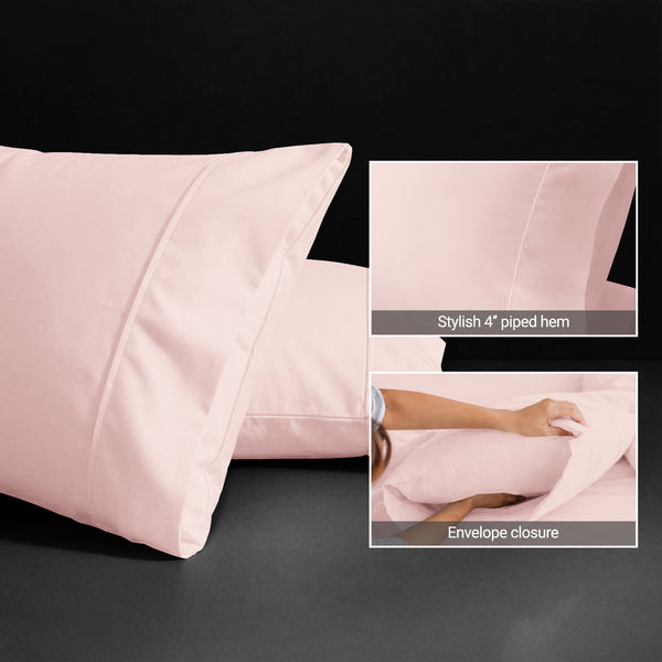 Premium 400 Thread Count 100% Cotton Pillow Envelope Cases (2 PC)