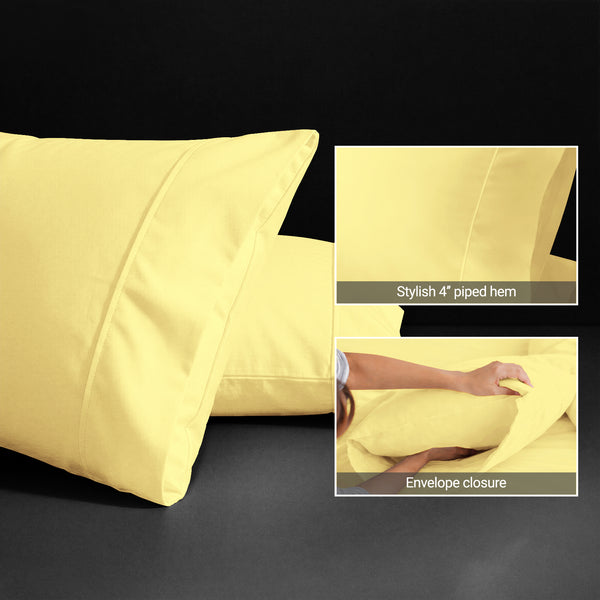 Premium 400 Thread Count 100% Cotton Pillow Envelope Cases (2 PC)
