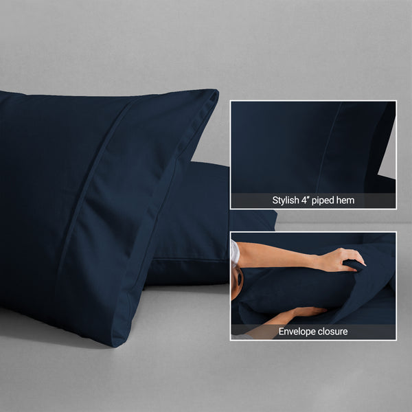 Premium 400 Thread Count 100% Cotton Pillow Envelope Cases (2 PC)