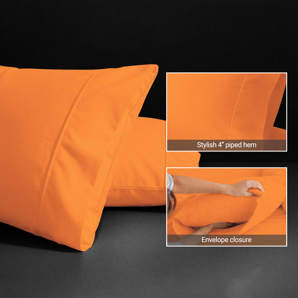Premium 400 Thread Count 100% Cotton Pillow Envelope Cases (2 PC)