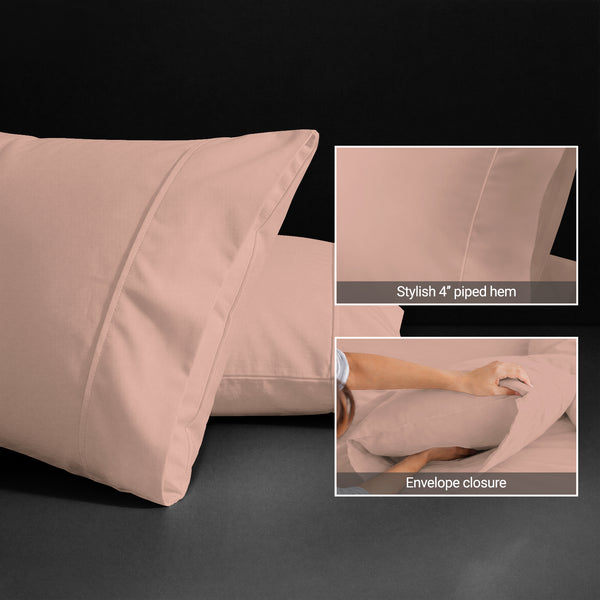 Premium 400 Thread Count 100% Cotton Pillow Envelope Cases (2 PC)