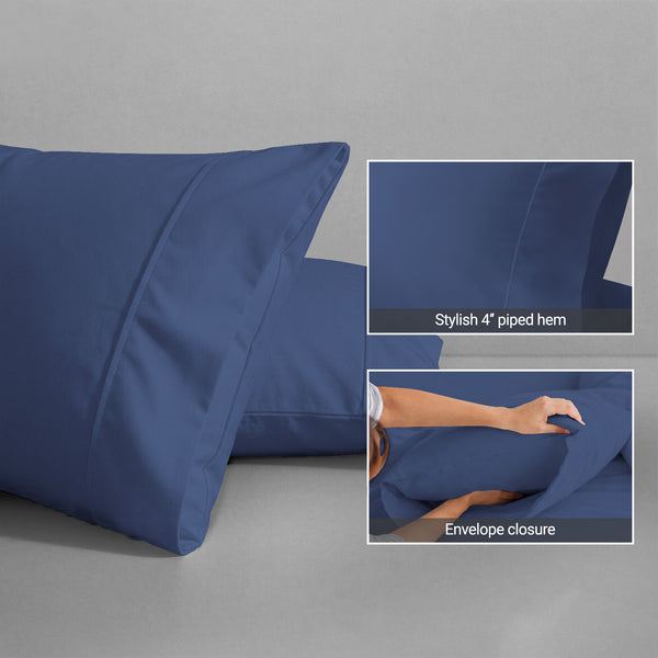 Premium 400 Thread Count 100% Cotton Pillow Envelope Cases (2 PC)