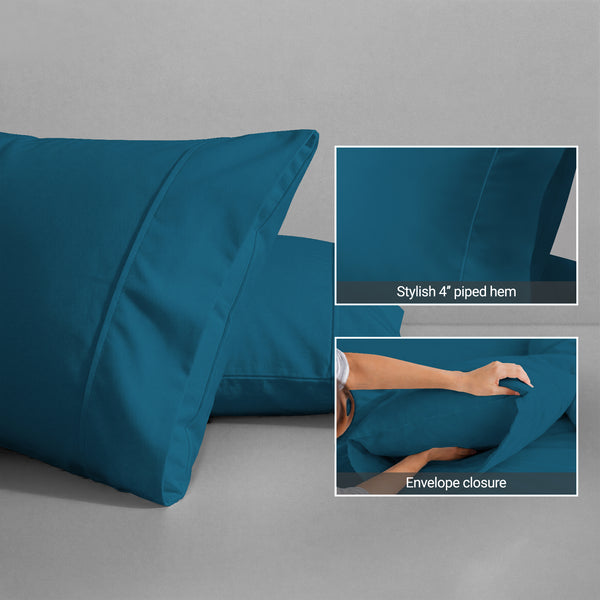 Premium 400 Thread Count 100% Cotton Pillow Envelope Cases (2 PC)