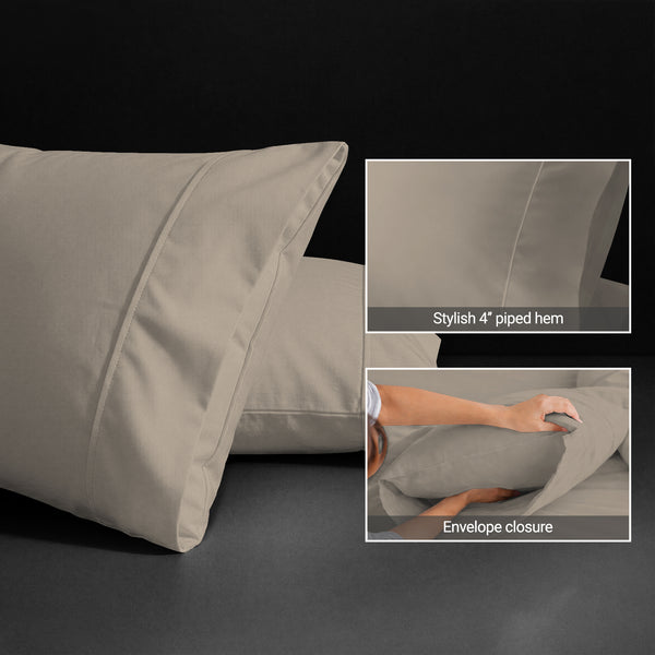 Deluxe 600 Thread Count 100% Cotton Pillow Envelope Cases