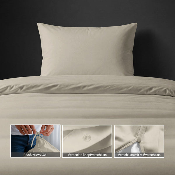 Luxus Bettbezug-Set mit 800 Fadenzahl aus 100% Baumwolle - DE - 155x220 + 1 x 80x80 - Sapphire Blue