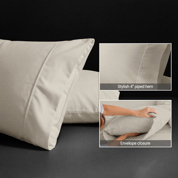 Luxury 800 Thread Count 100% Cotton Pillow Envelope Cases