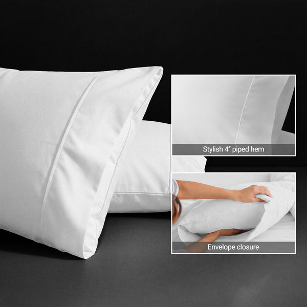 Luxury 800 Thread Count 100% Cotton Pillow Envelope Cases