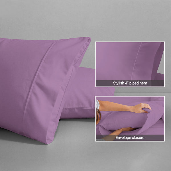 Premium 400 Thread Count 100% Cotton Pillow Envelope Cases (2 PC)