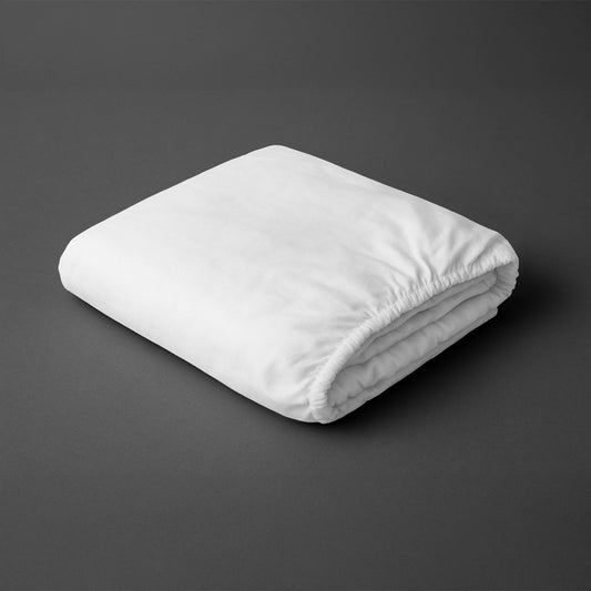 Pizuna white double size fitted sheet 600 thread count pure combed cotton folded