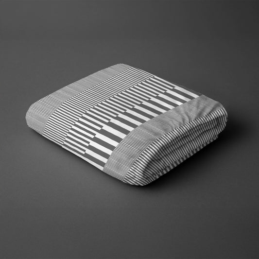 Pizuna folded Cascade Stripe Grey Emperor 400 thread count deep fitted cotton bedsheet 100 percent cotton
