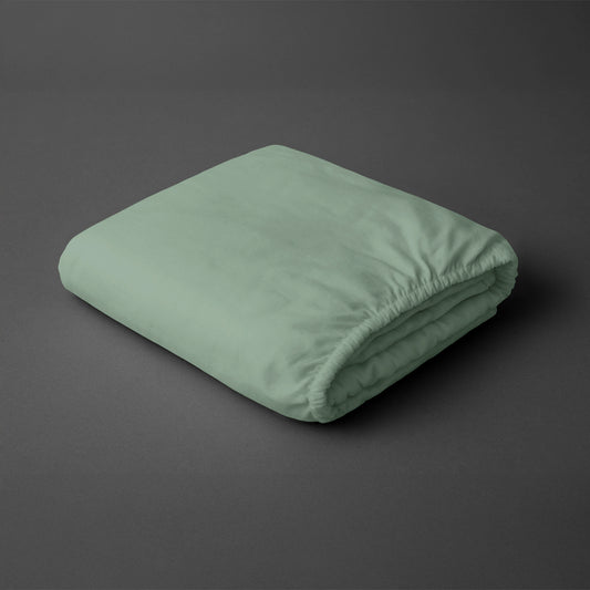 Pizuna sea foam emperor size fitted sheet 600 thread count pure combed cotton folded