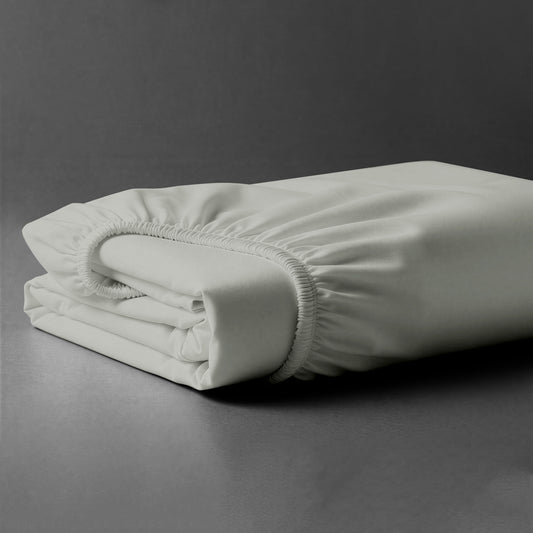 Folded Pizuna luxurious cotton Single size fitted sheet silver 1000 thread count long staple cotton