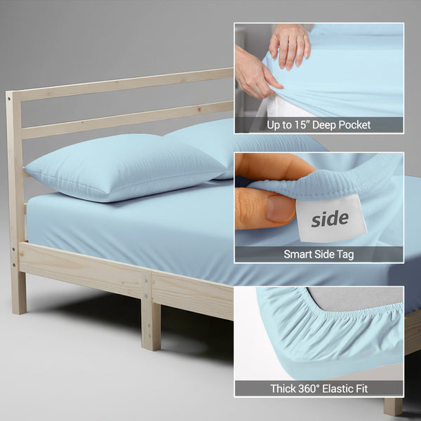 Luxury 800 Thread Count 100% Cotton Fitted Sheet