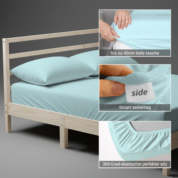 Deluxe Spannbettlaken mit 600 Fadenzahl aus 100% Baumwolle
