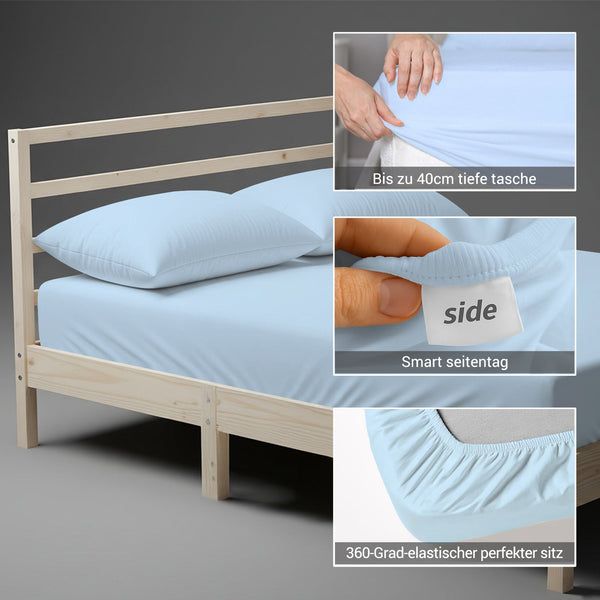 Deluxe Spannbettlaken mit 600 Fadenzahl aus 100% Baumwolle