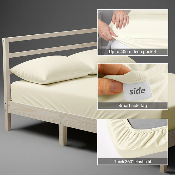 Percale 100% Cotton Fitted Sheet