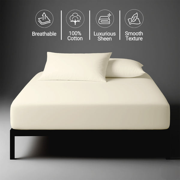 Premium 400 Thread Count 100% Cotton Fitted Sheet