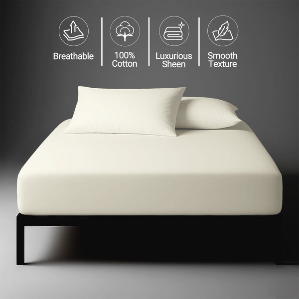 Premium 400 Thread Count 100% Cotton Fitted Sheet