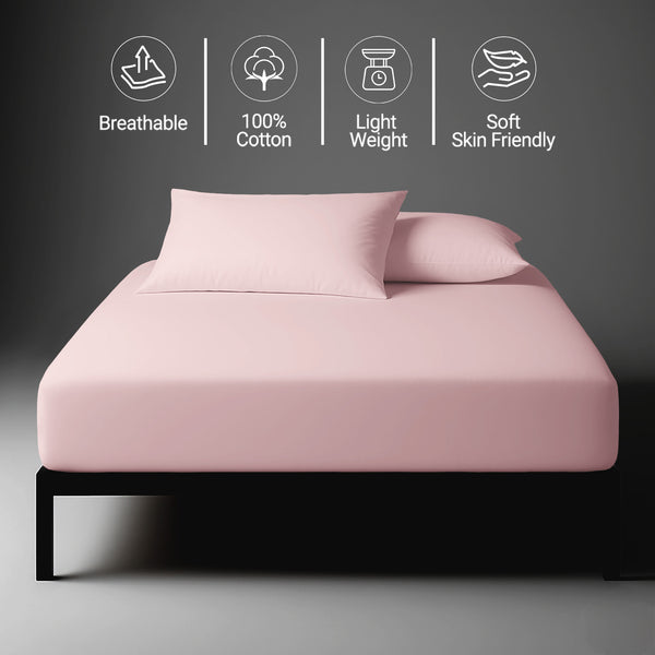 Percale 100% Cotton Fitted Sheet