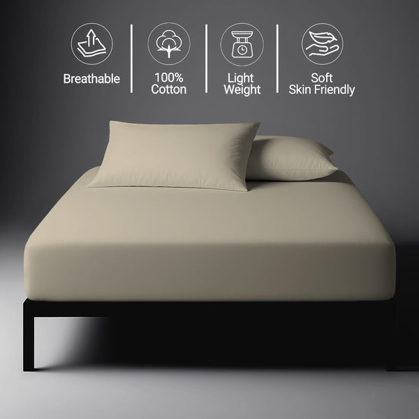 Percale 100% Cotton Fitted Sheet