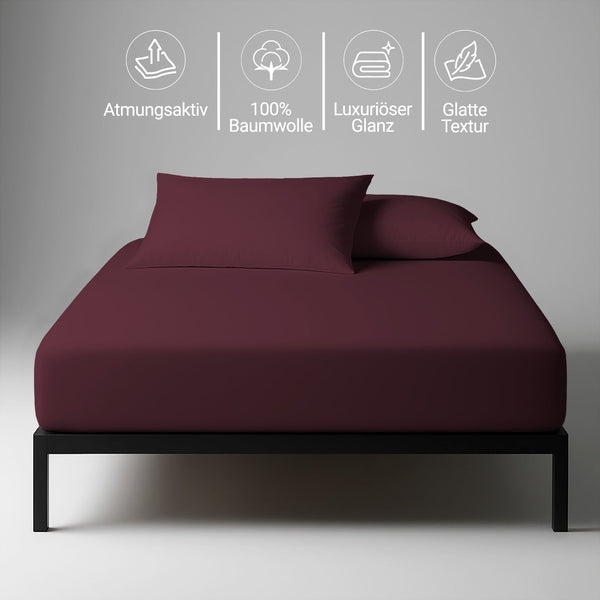 Premium Spannbettlaken mit 400 Fadenzahl aus 100% Baumwolle