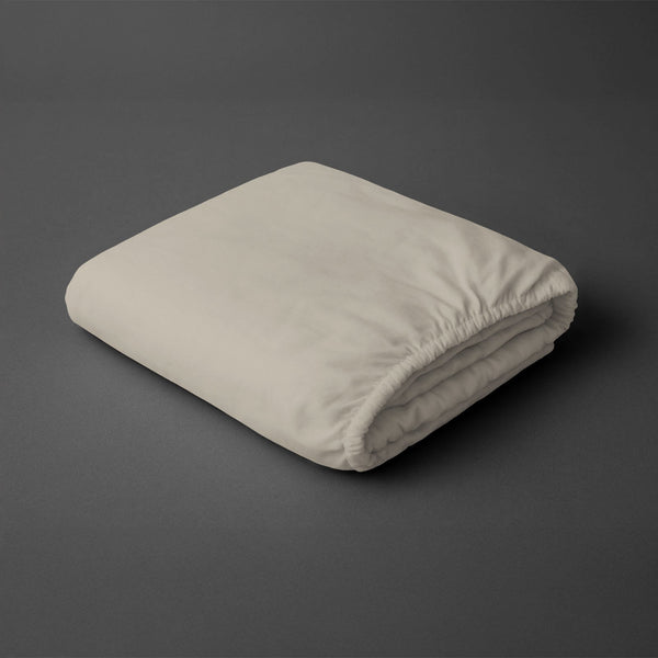 Premium 400 Thread Count 100% Cotton Fitted Sheet - 100x200 cm - Simply Taupe