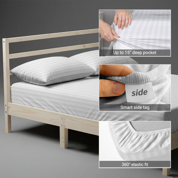 Premium 300 Thread Count 100% Cotton Fitted Sheet