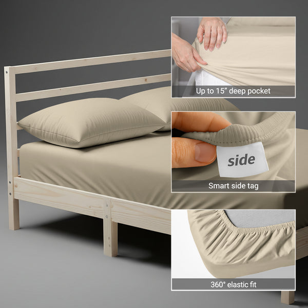 Premium 400 Thread Count 100% Cotton Fitted Sheet