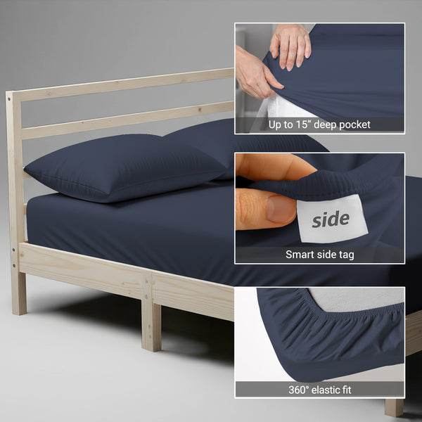 Deluxe 600 Thread Count 100% Cotton Fitted Sheet