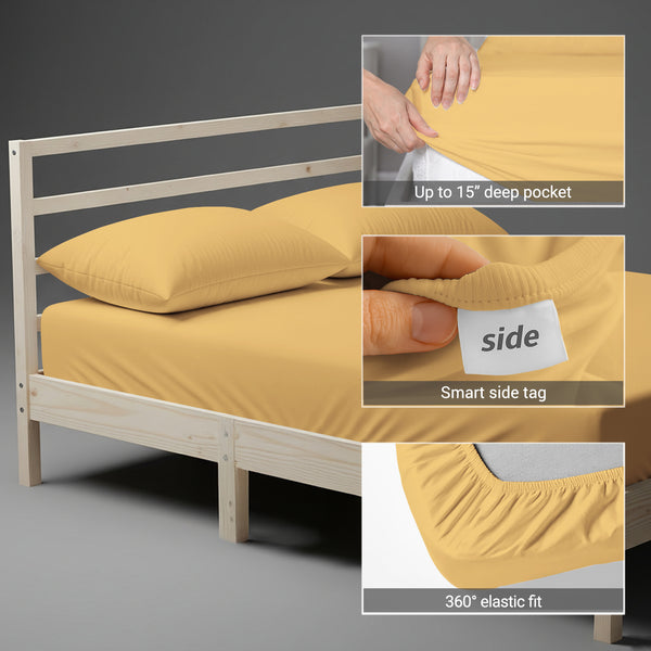 Premium 400 Thread Count 100% Cotton Fitted Sheet