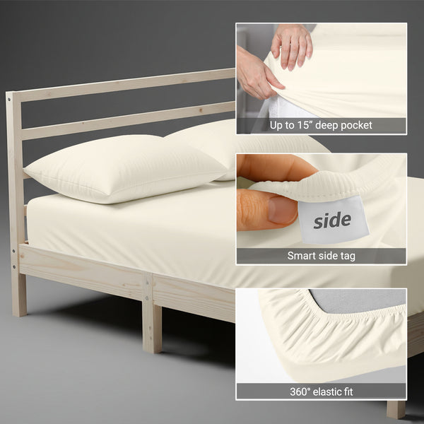 Deluxe 600 Thread Count 100% Cotton Fitted Sheet