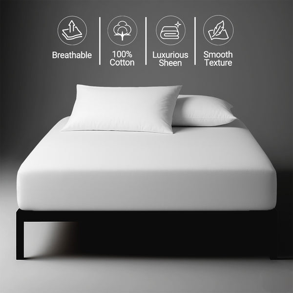 Premium 400 Thread Count 100% Cotton Fitted Sheet
