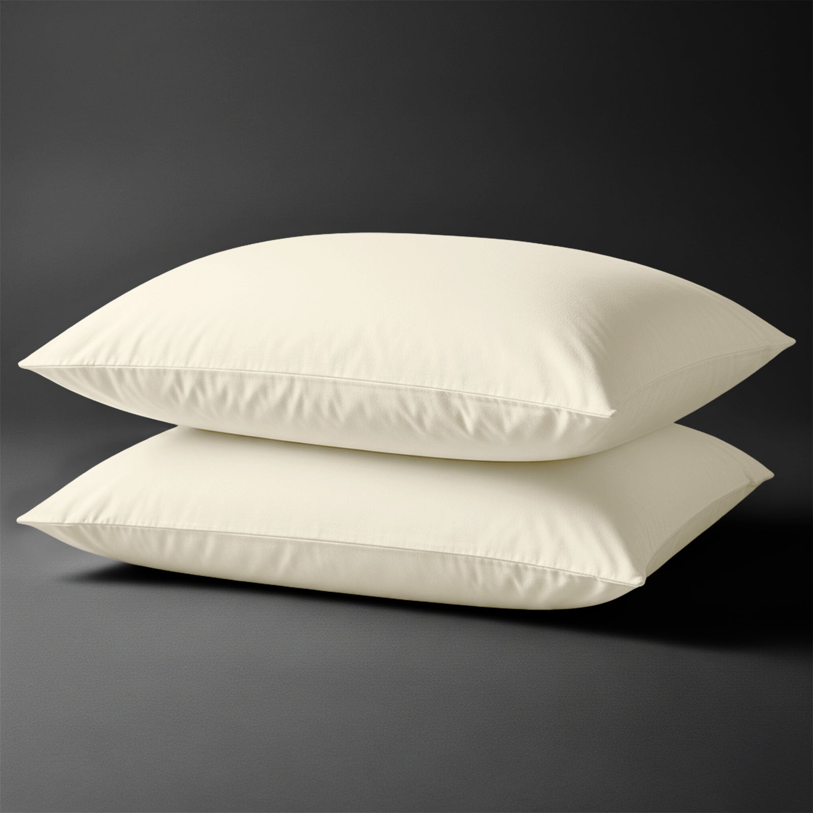 Pizuna Linens ivory deluxe 600 thread count 100 percent cotton pillowcases 2 piece housewife

