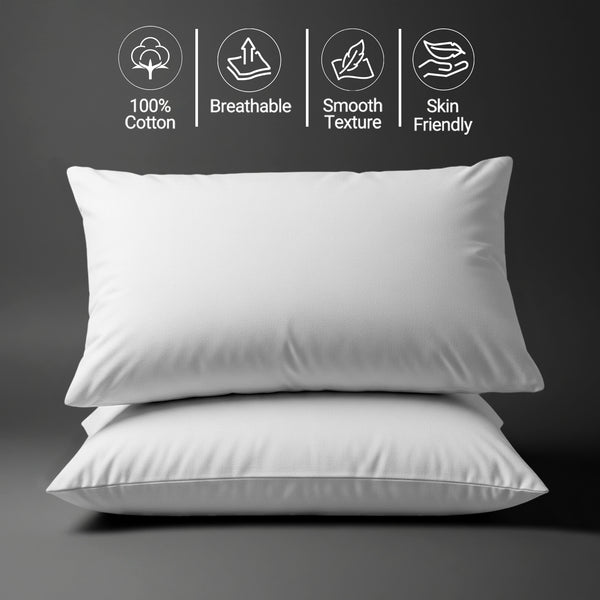 Deluxe 600 Thread Count 100% Cotton Pillowcases (2 PC)