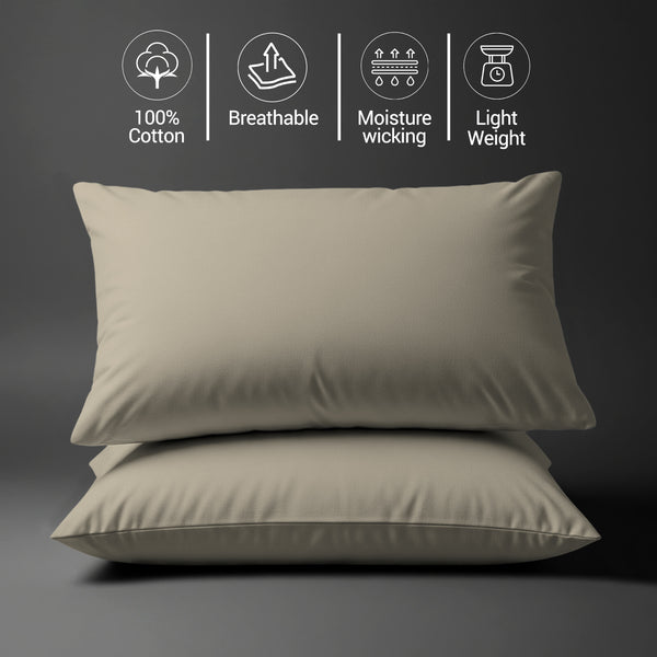 Percale 100% Cotton Pillowcases (2PC)