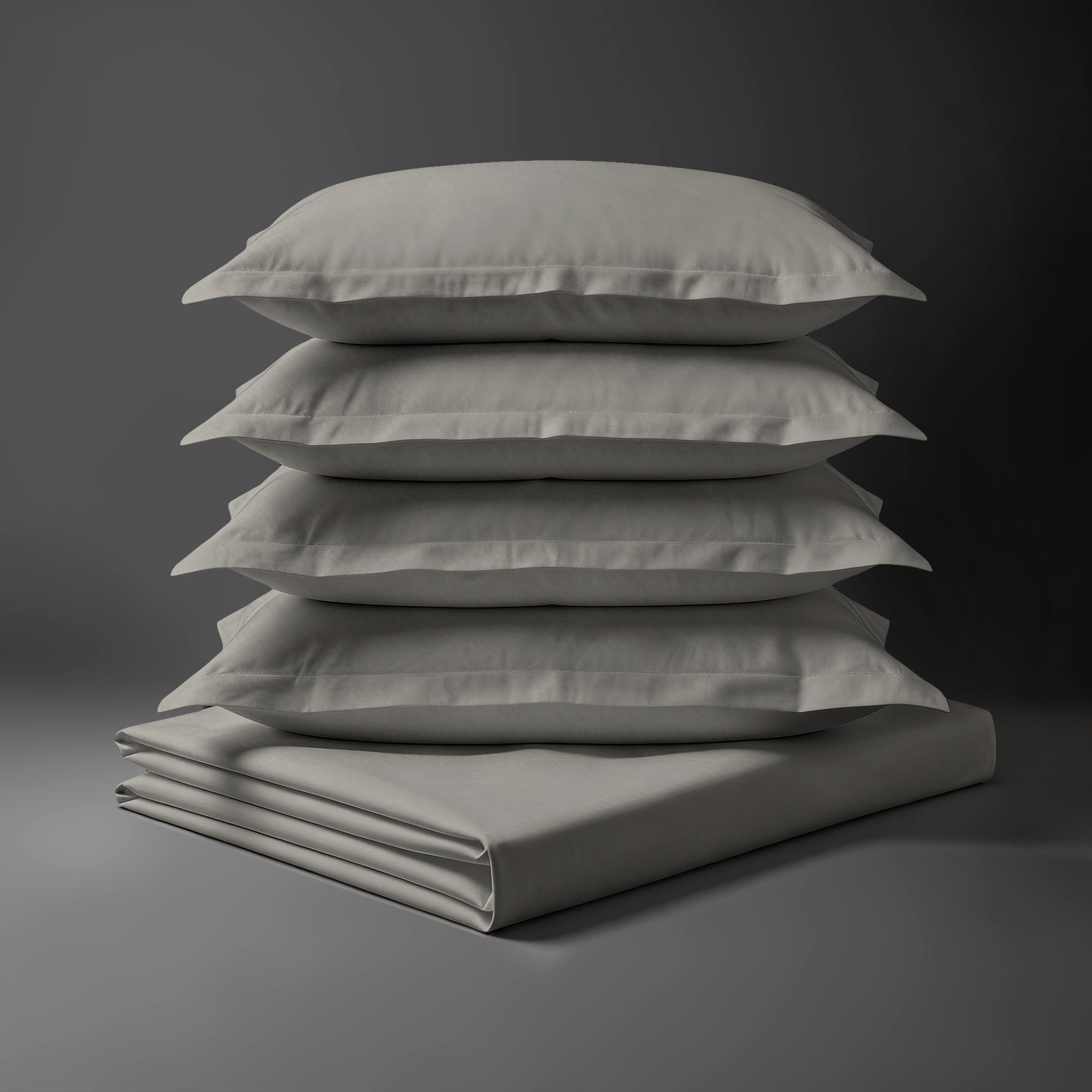 Pizuna 400 Thread Count 100% Cotton Bed Sheet 4PC - Superking - Ash Grey