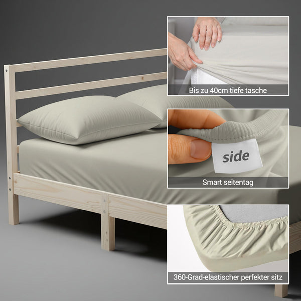 Deluxe Spannbettlaken mit 600 Fadenzahl aus 100% Baumwolle