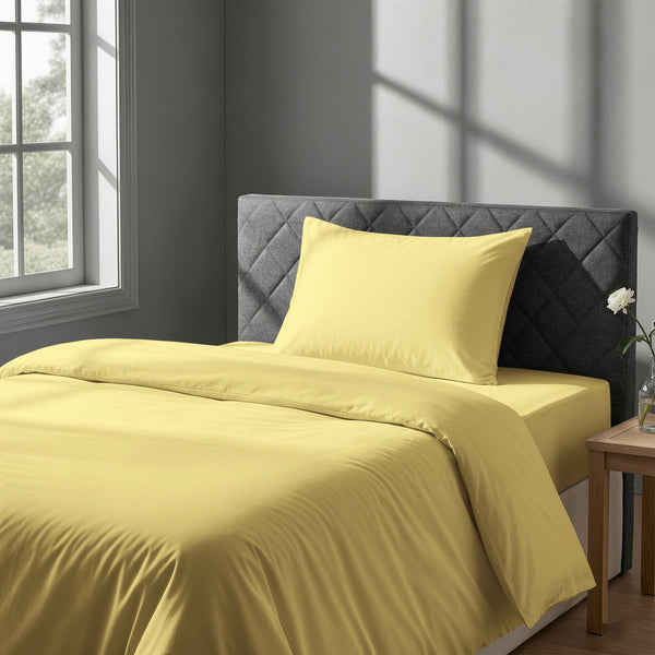Luxus Bettbezug-Set mit 800 Fadenzahl aus 100% Baumwolle - AT - 140x200 + 1 x 70x90 - Mellow Yellow