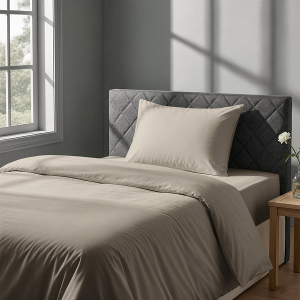 Luxus Bettbezug-Set mit 800 Fadenzahl aus 100% Baumwolle - AT - 140x200 + 1 x 70x90 - Simply Taupe