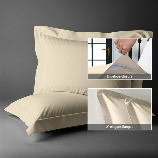 Premium 400 Thread Count 100% Cotton Pillow Shams (2 PC)