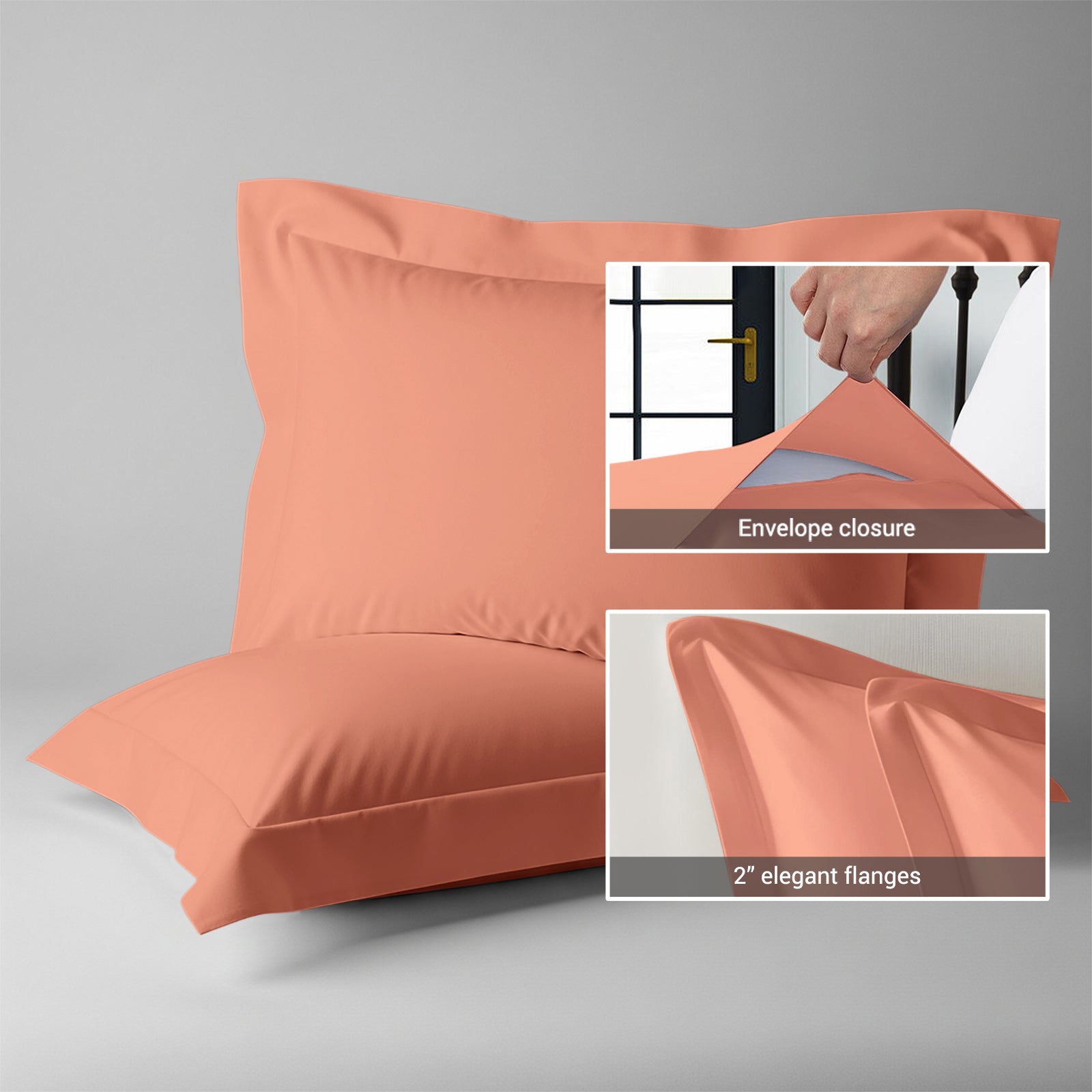 Premium 400 Thread Count 100% Cotton Pillow Shams (2 PC)