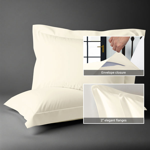 Premium 400 Thread Count 100% Cotton Pillow Shams (2 PC)