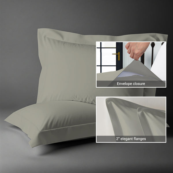 Premium 400 Thread Count 100% Cotton Pillow Shams (2 PC)