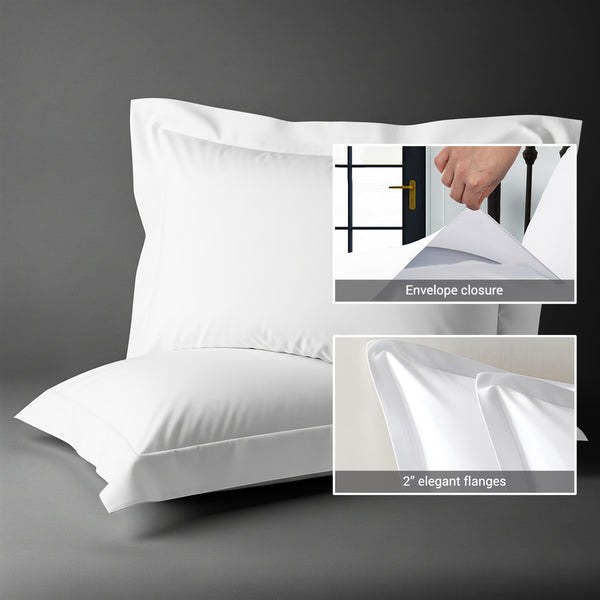 Premium 400 Thread Count 100% Cotton Pillow Shams (2 PC)