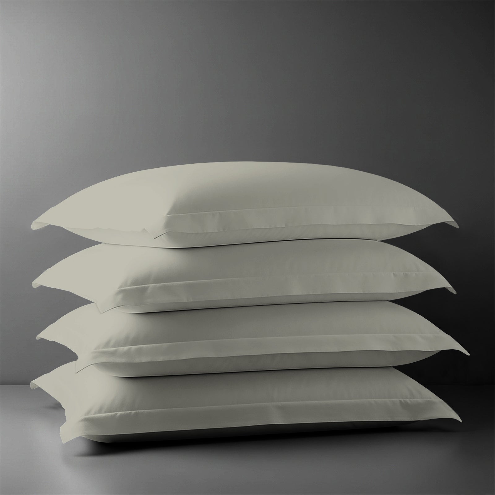Pizuna Linens silver 400 thread count 100 percent cotton pillowcases 4 piece oxford standard